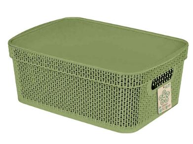 Корзина для хранения Keeplex Green Republic с крышкой 5л 28,1х18,5х13,9см полынь